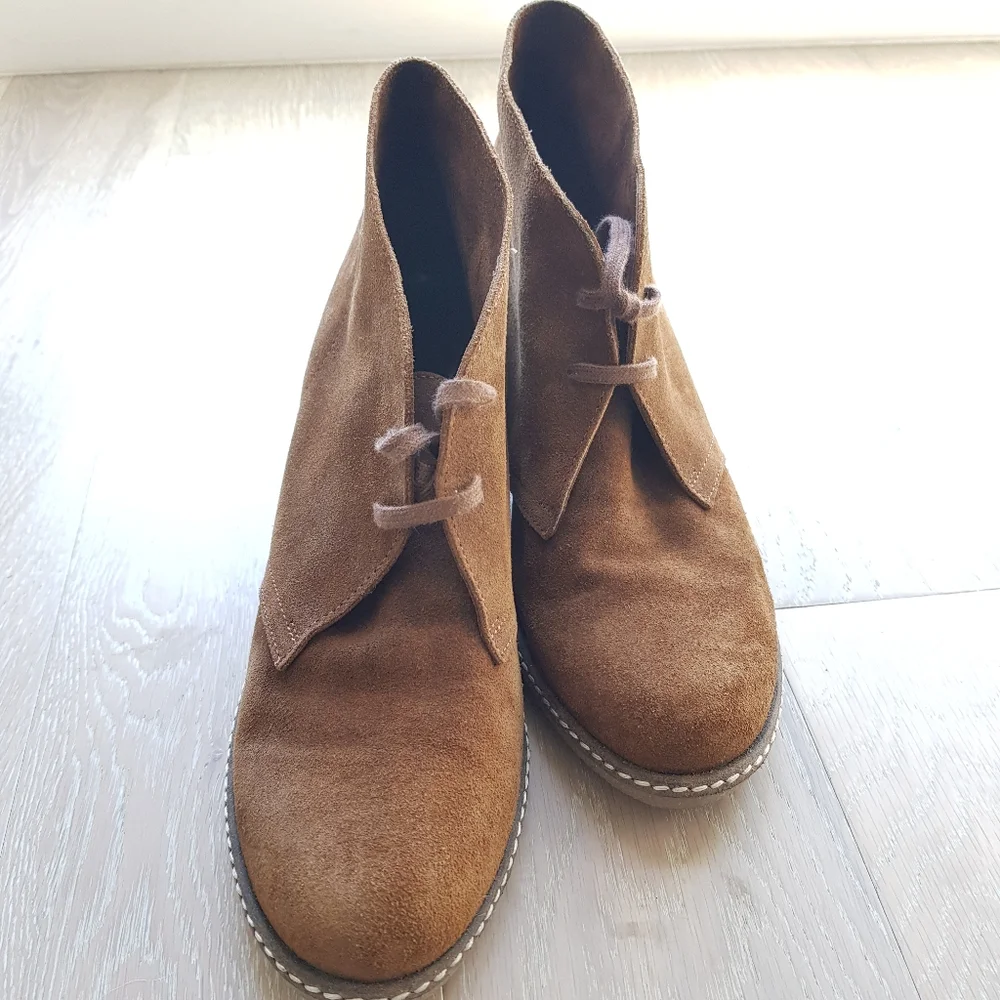 JCREW McCallister Suede Wedge platform Boots Chukka Bootie 10